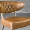 Drew Dining Chair in Tan Leather, Close Up