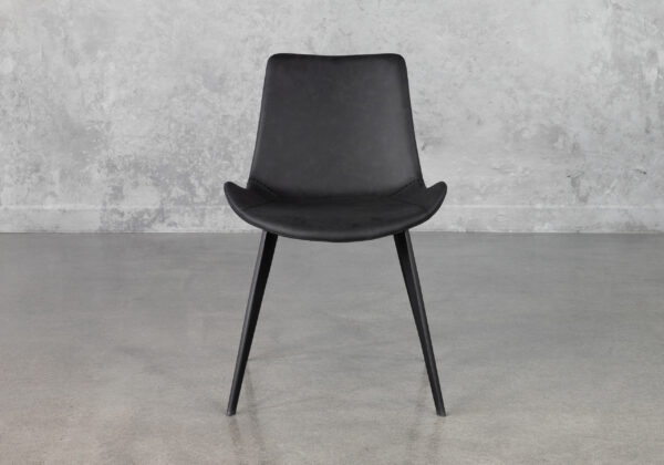 Hype Raven Black Vinyl Dining Chair - Front