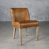 Jonny Dining Chair in Tan Leather, Angle