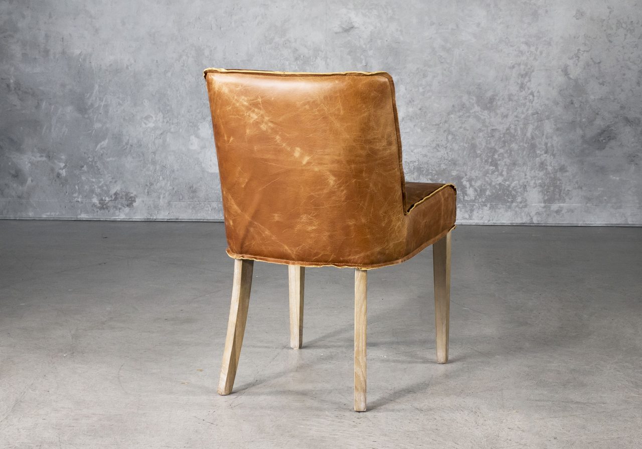 Jonny Dining Chair in Tan Leather, Back