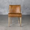 Jonny Dining Chair in Tan Leather, Front