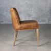 Jonny Dining Chair in Tan Leather, Side