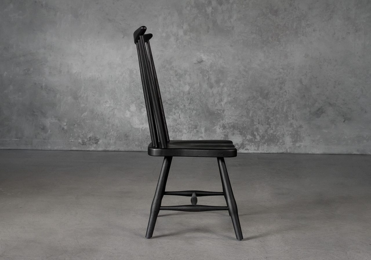 Sofia Dining Chair in Black, Side