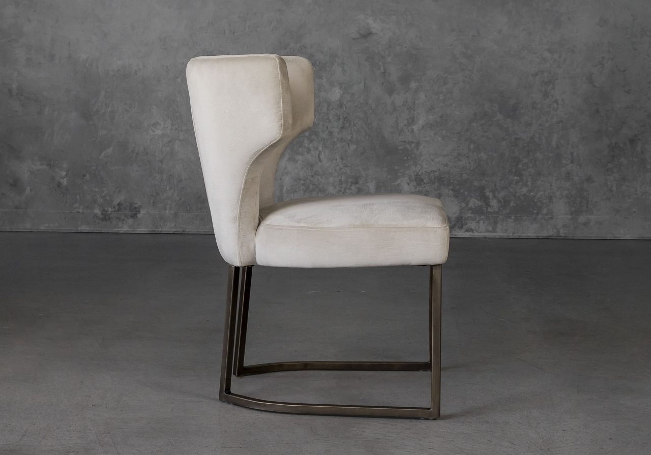 Thelma Dining Chair in Beige (C686) Fabric, Side