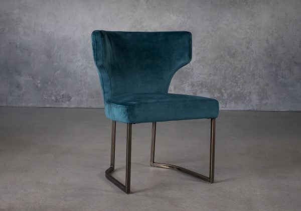 Thelma Dining Chair in Teal (B671) Fabric, Angle