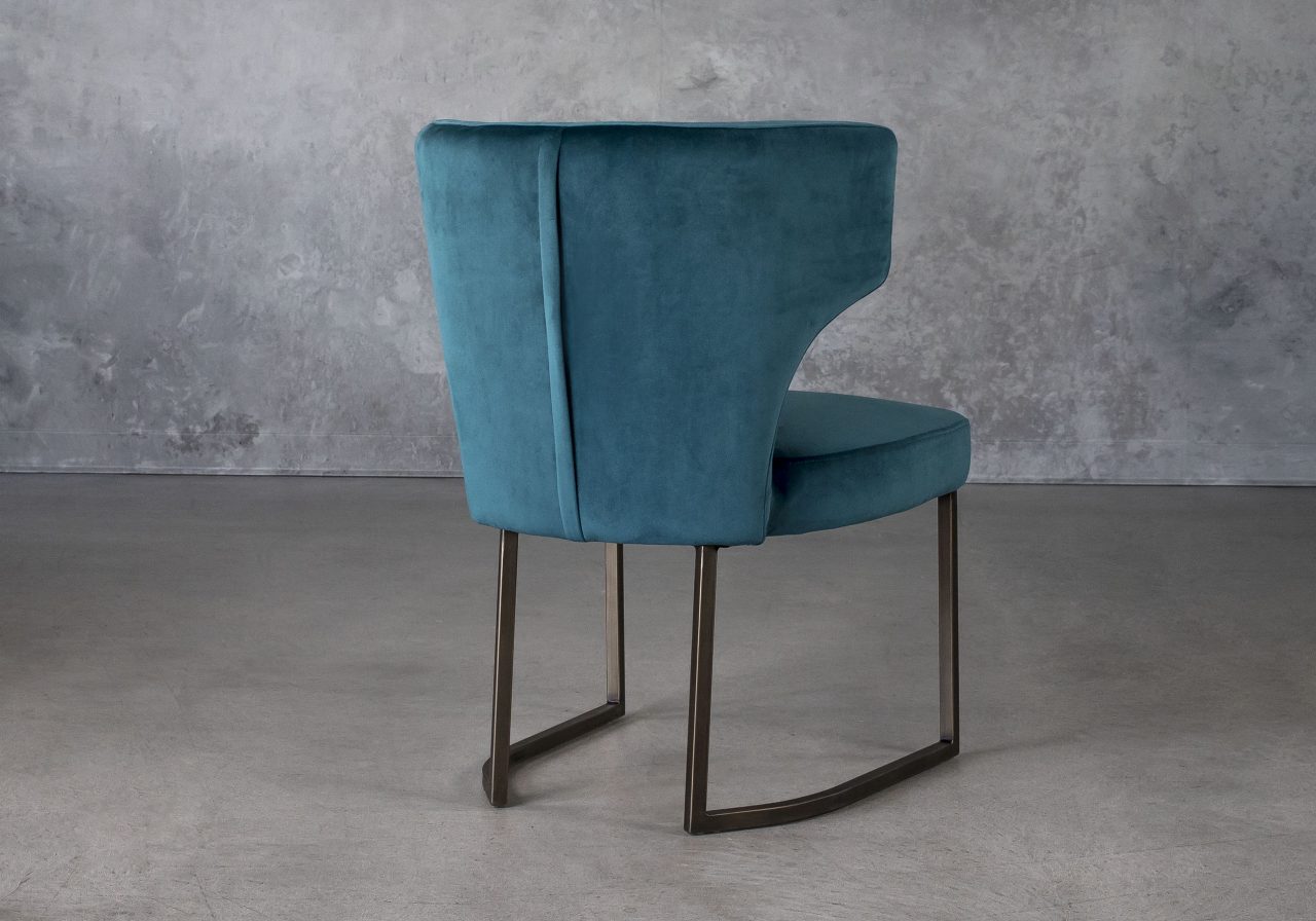 Thelma Dining Chair in Teal (B671) Fabric, Back