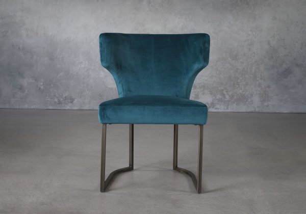 Thelma Dining Chair in Teal (B671) Fabric, Front