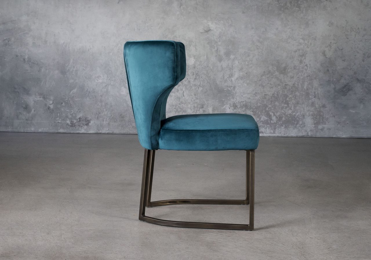 Thelma Dining Chair in Teal (B671) Fabric, Side