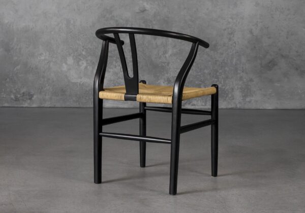 Wishbone Dining Chair in Black, Back