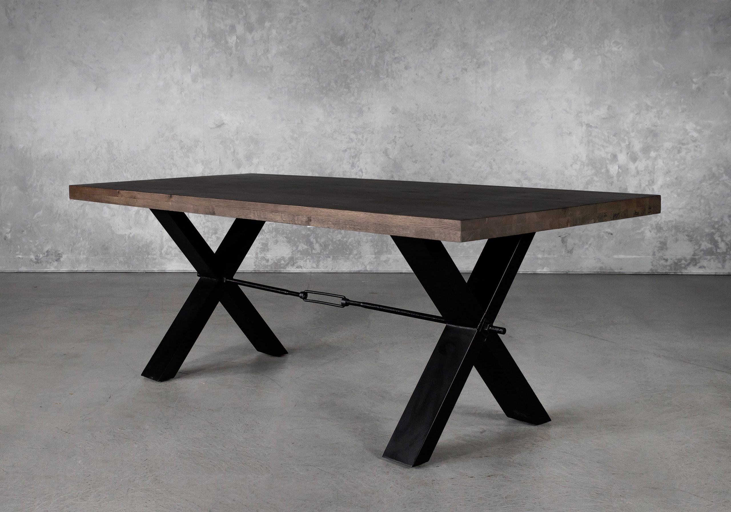 Ironside Medium Dining Table in Wenge, Angle