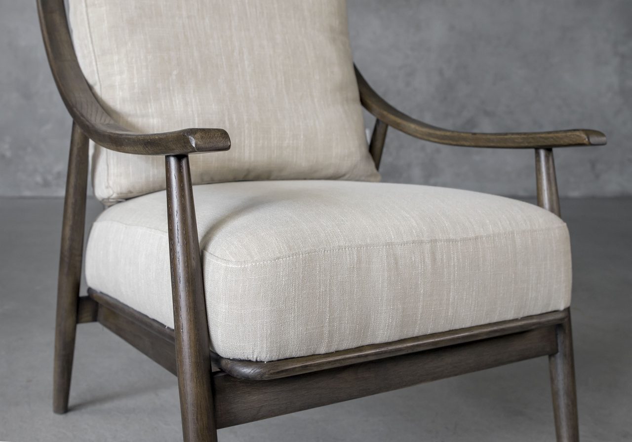 Mart Accent Chair in Linen Fabric, Close Up