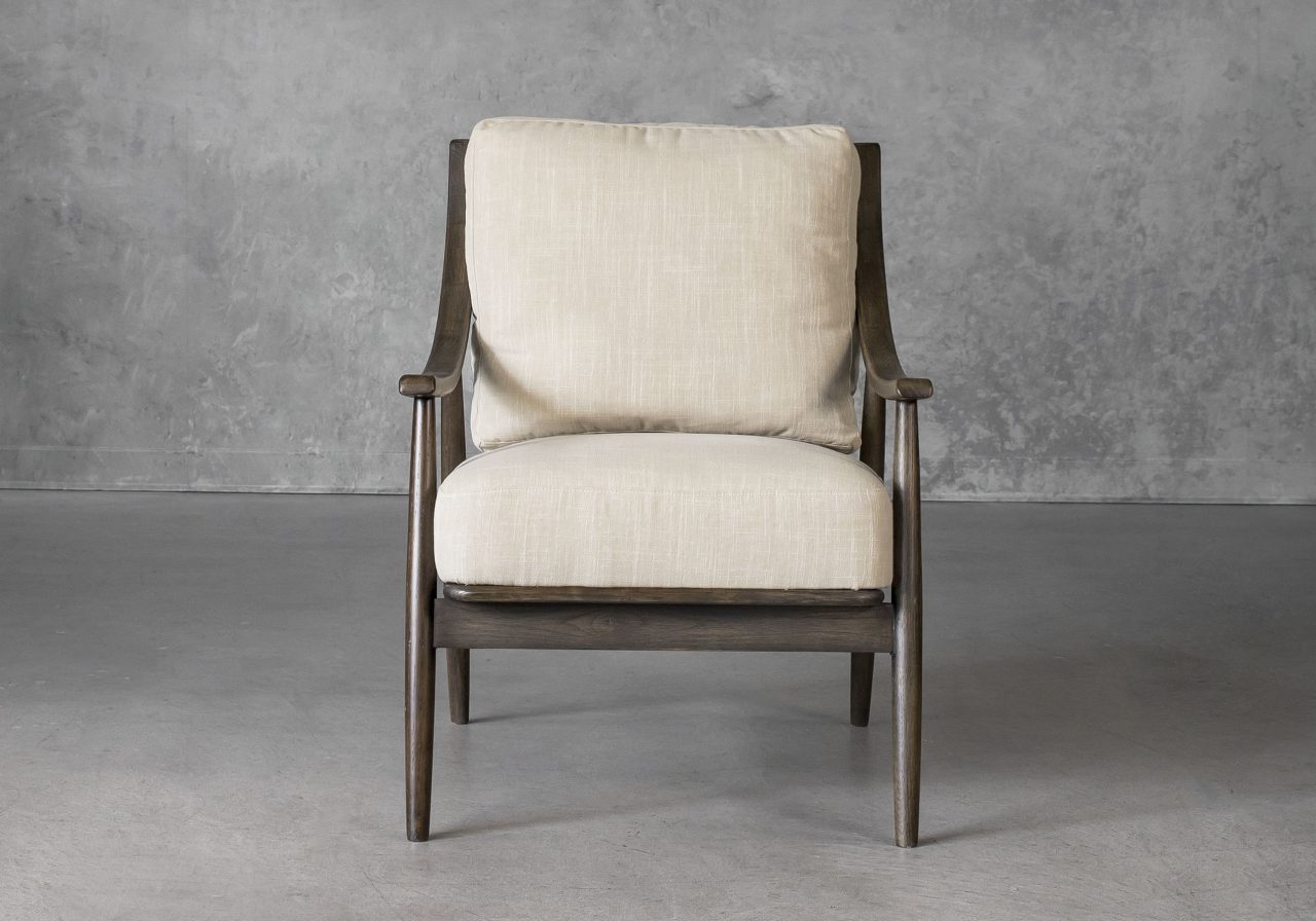 Mart Accent Chair in Linen Fabric, Front