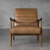 Trevor Chair in Camel Leather, Front