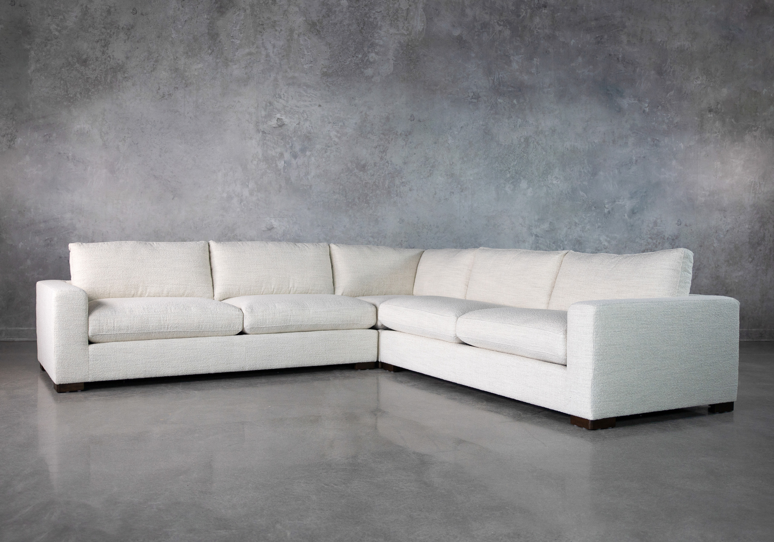 Lucca Deep 3-Piece Pearl Sectional Sofa | Muse & Merchant