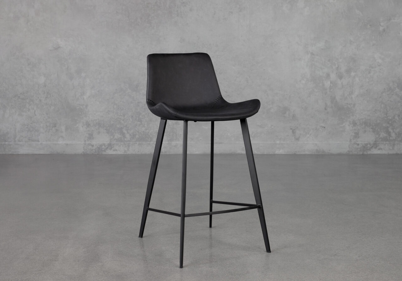 Hype Raven Black Counter Stool - Angle