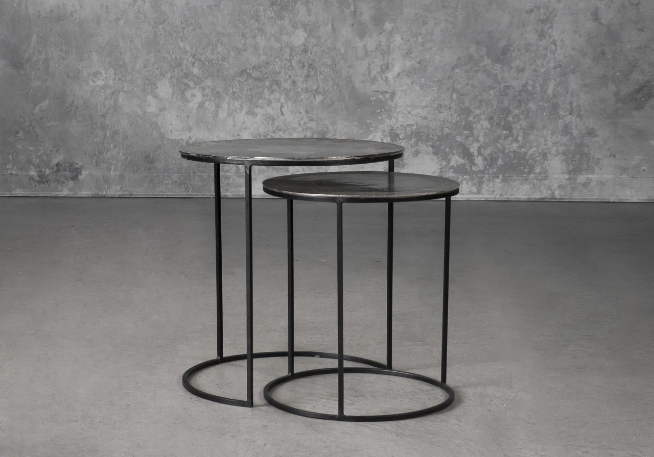 Latina End Table in Nickel, Angle