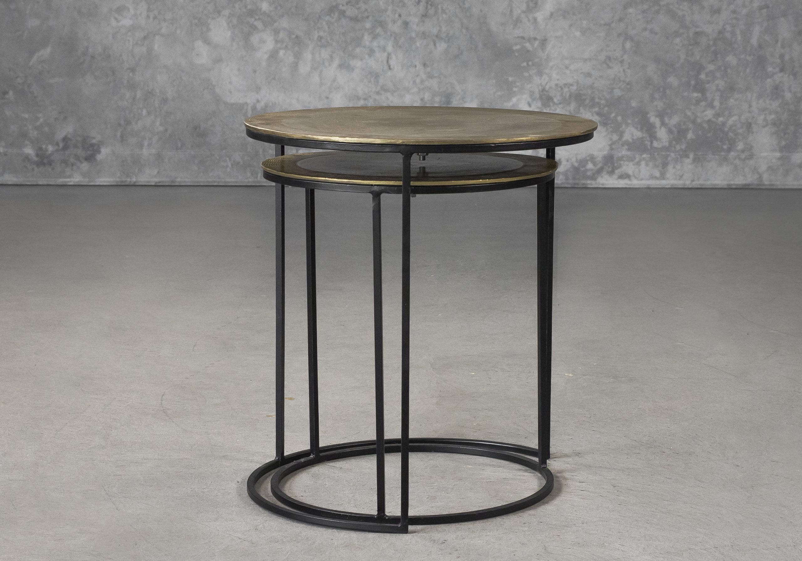 Latina End Table in Brass, Front