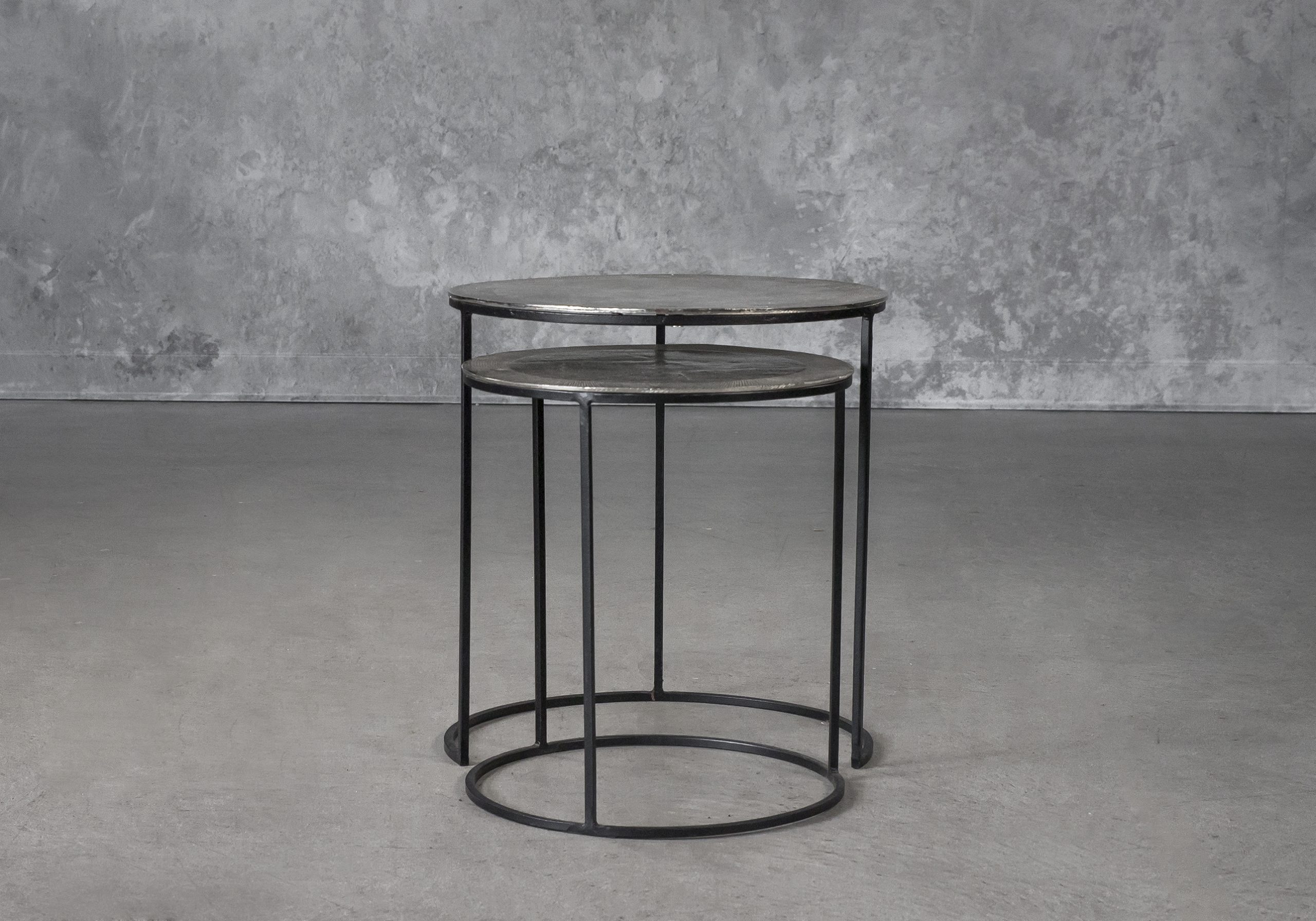 Latina End Table in Nickel, Front