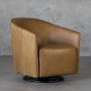 Milner Swivel Chair in L. Camel, Angle