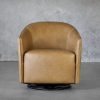 Milner Swivel Chair in Light Camel Leather, Front