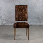 Lorena Dining Chair in Leather, Front