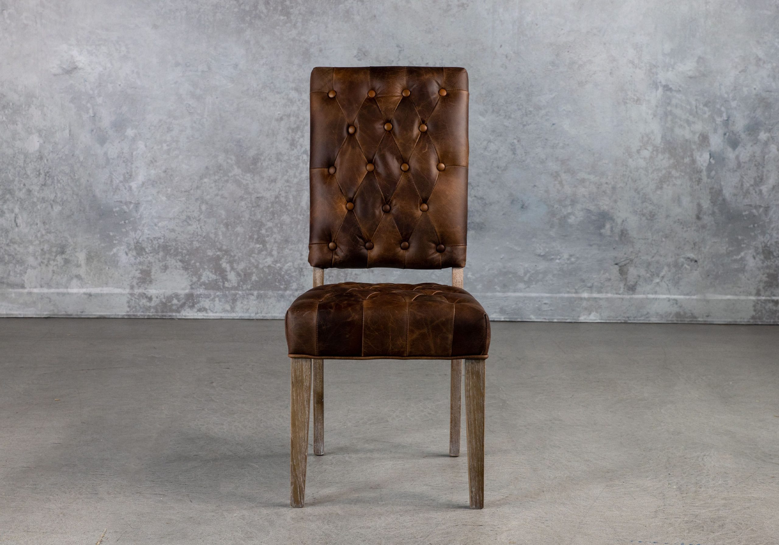 Lorena Dining Chair in Leather, Front