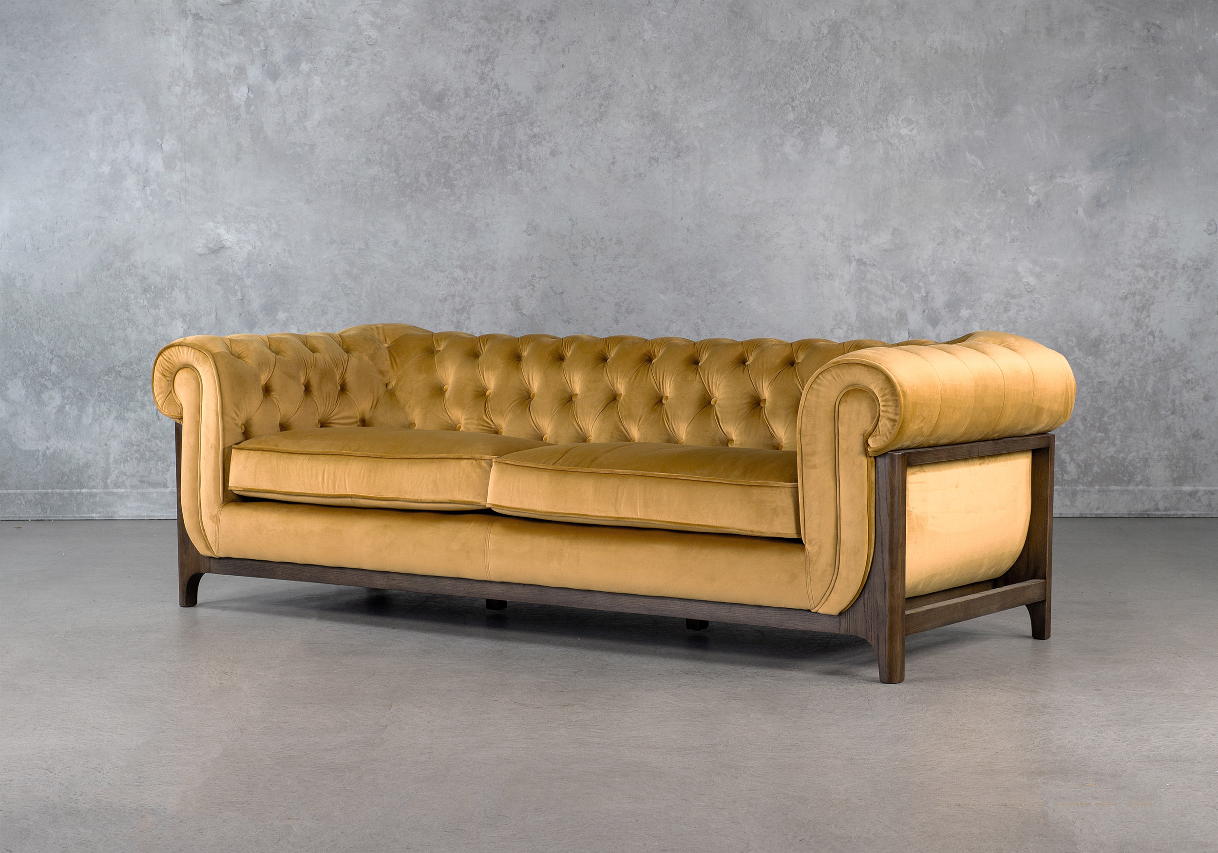 Danika Sofa in Mustard, Angle