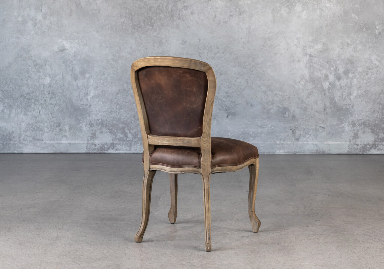 Elias Dining Chair in Brown Leather, Back