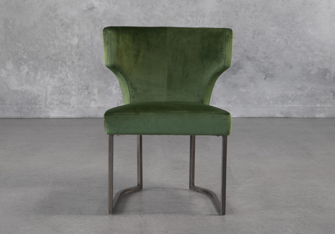 Thelma Dining Chair in Green, Front