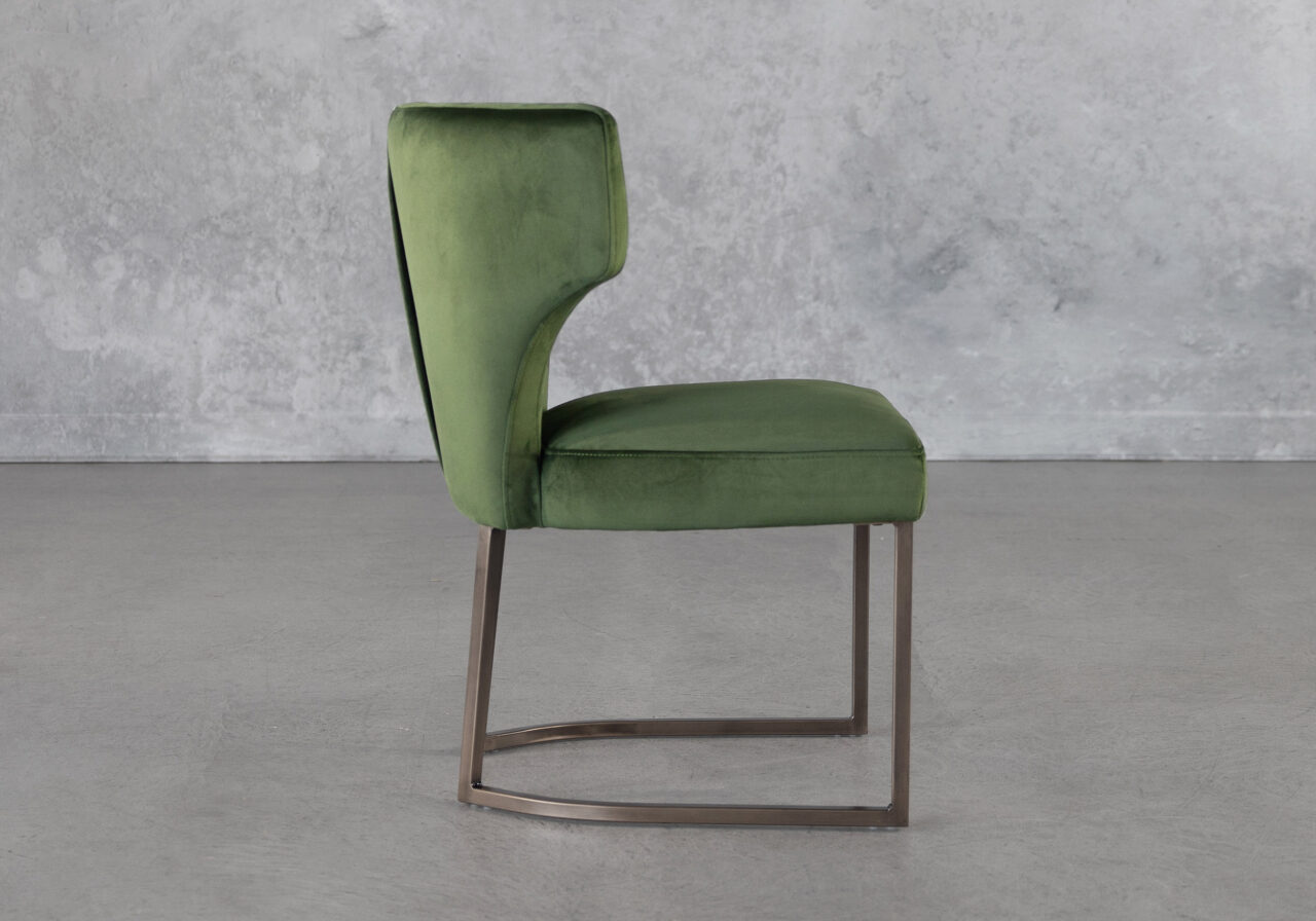 Thelma Dining Chair in Green, Side