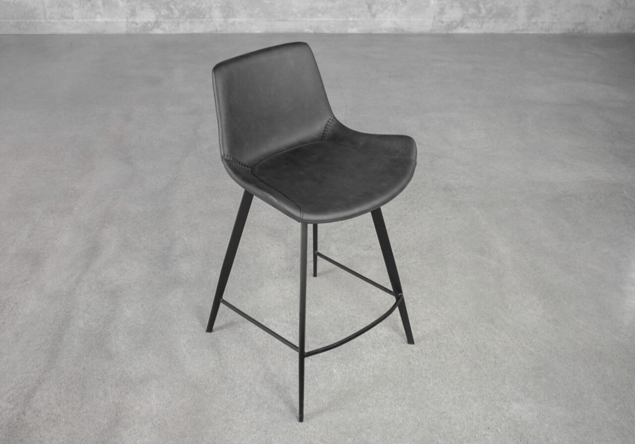 Hype Raven Black Swivel Counter Stool