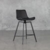 Hype Raven Black Swivel Counter Stool - Angle