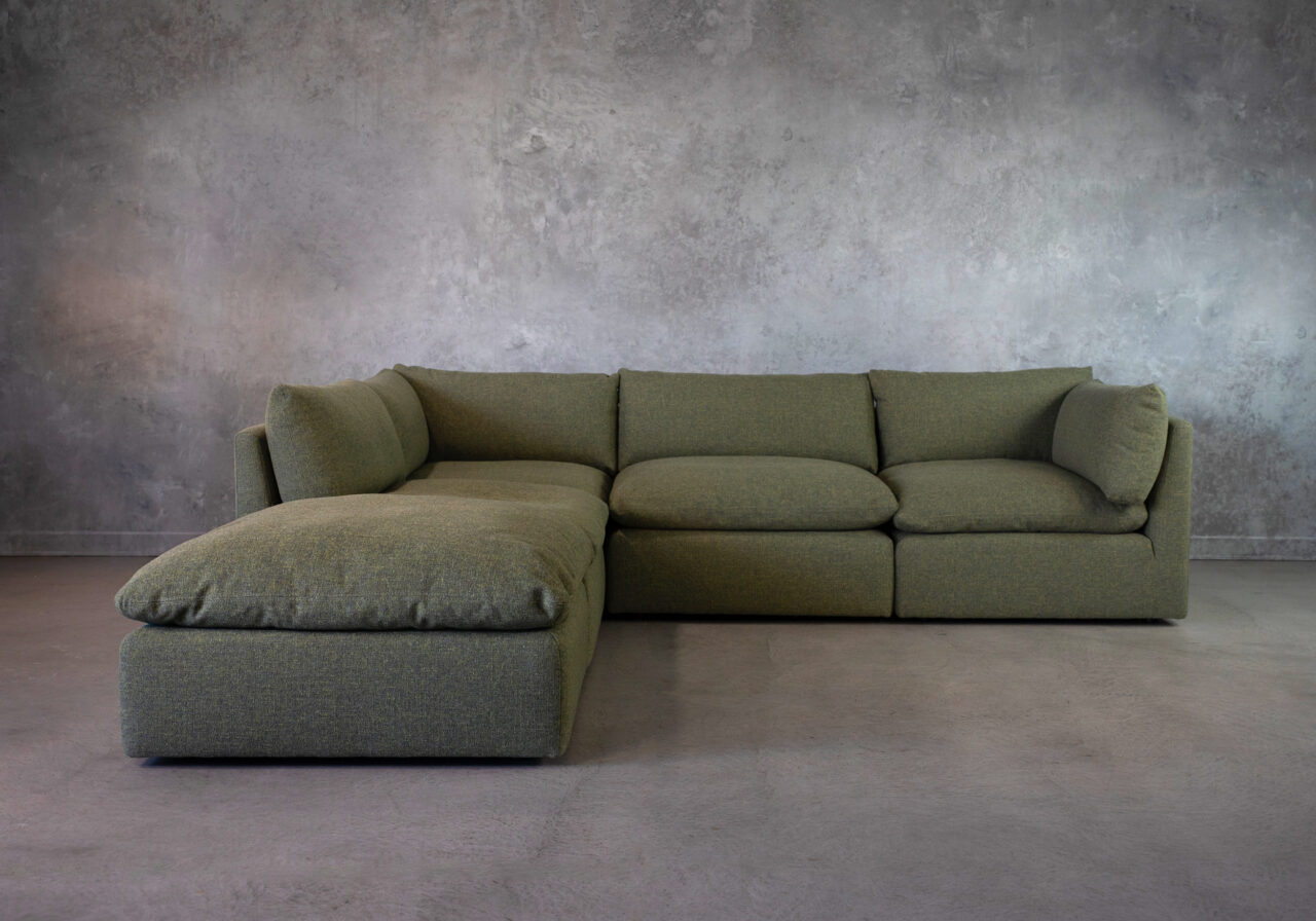 Esha Sectional in Green, Front