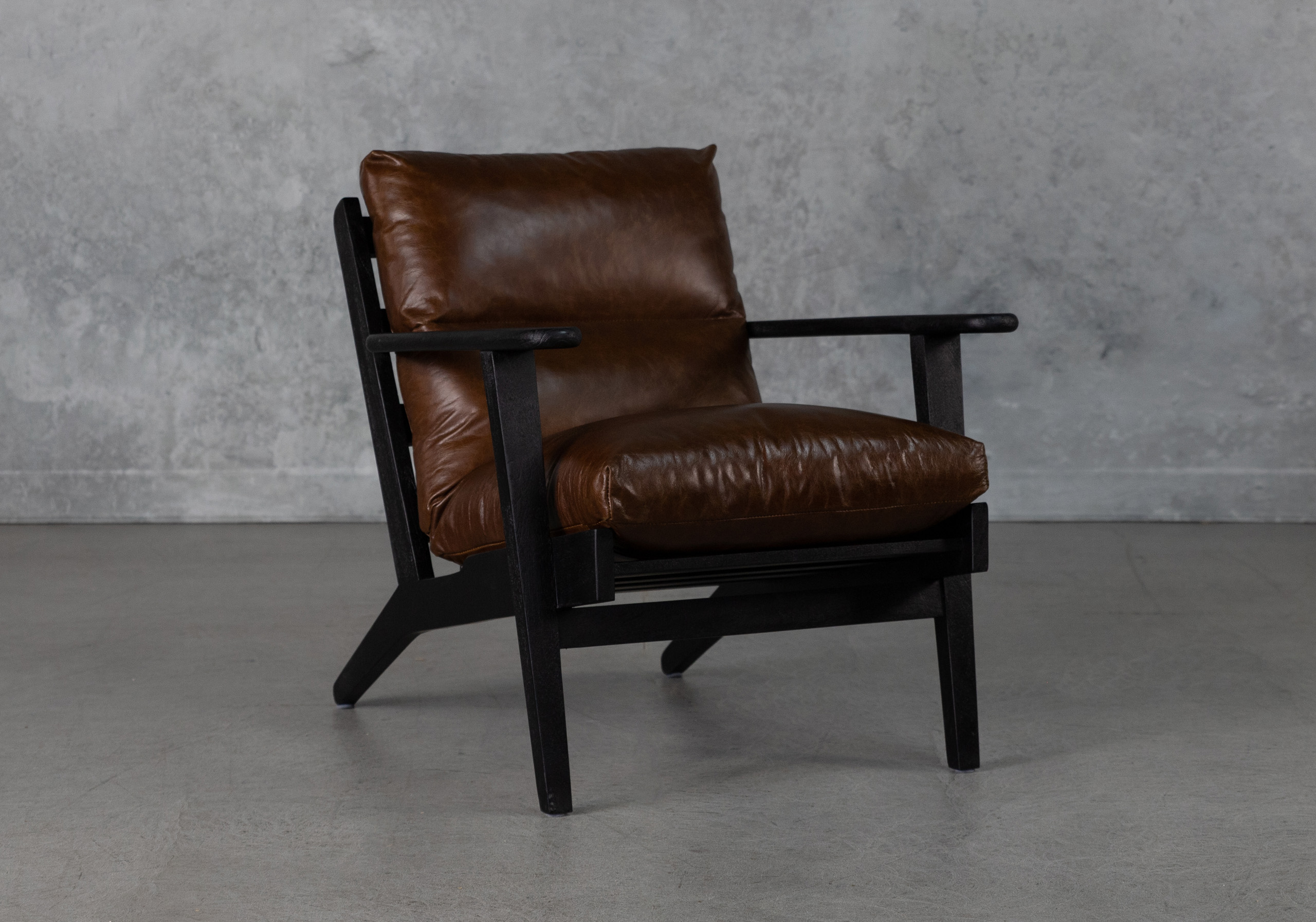 Ronan Chair in Dark Cognac, Angle