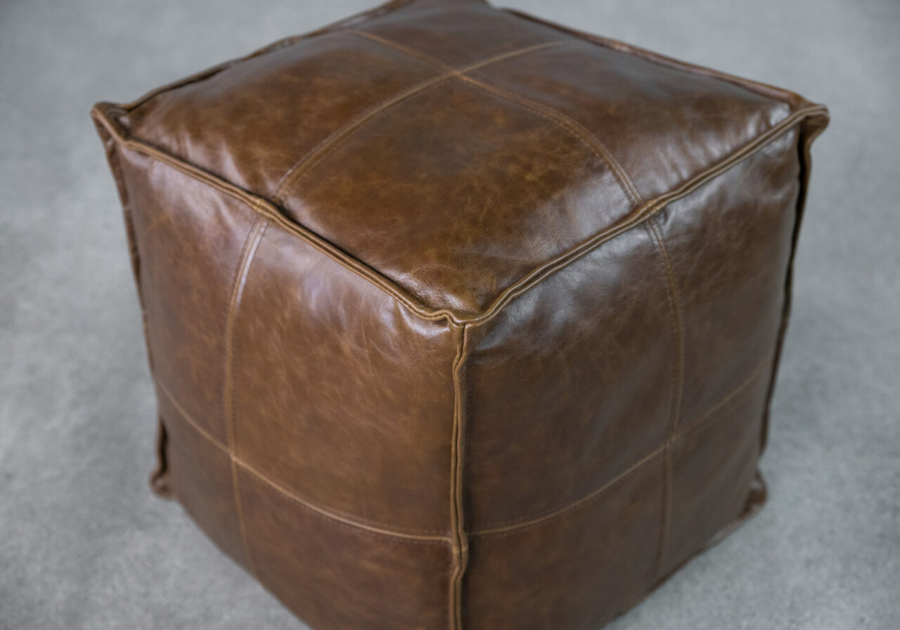 Pouf_Mishra - Brown Leather