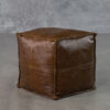 Pouf_Mishra - Brown Leather - Angle