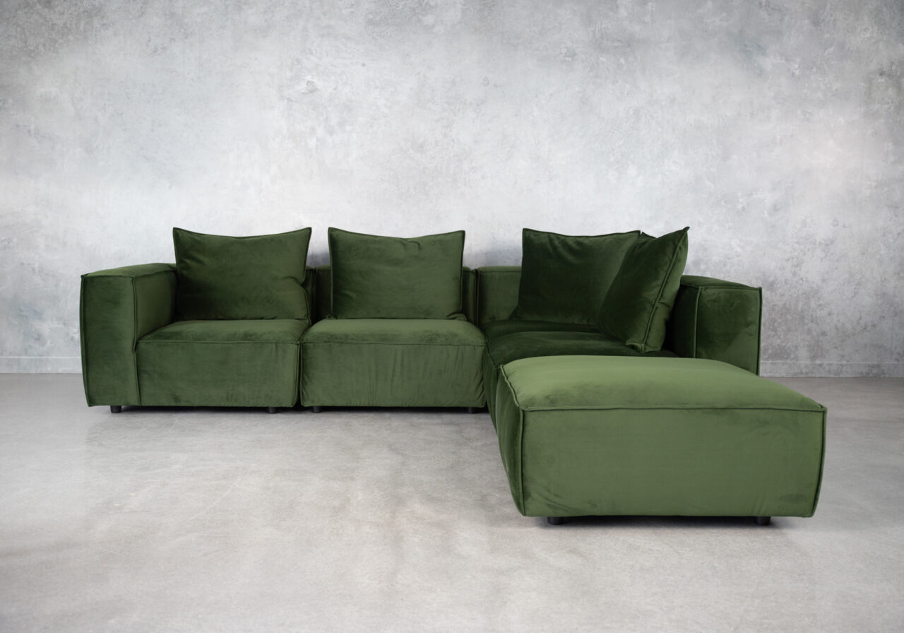 Shauna Sectional, Green, Front