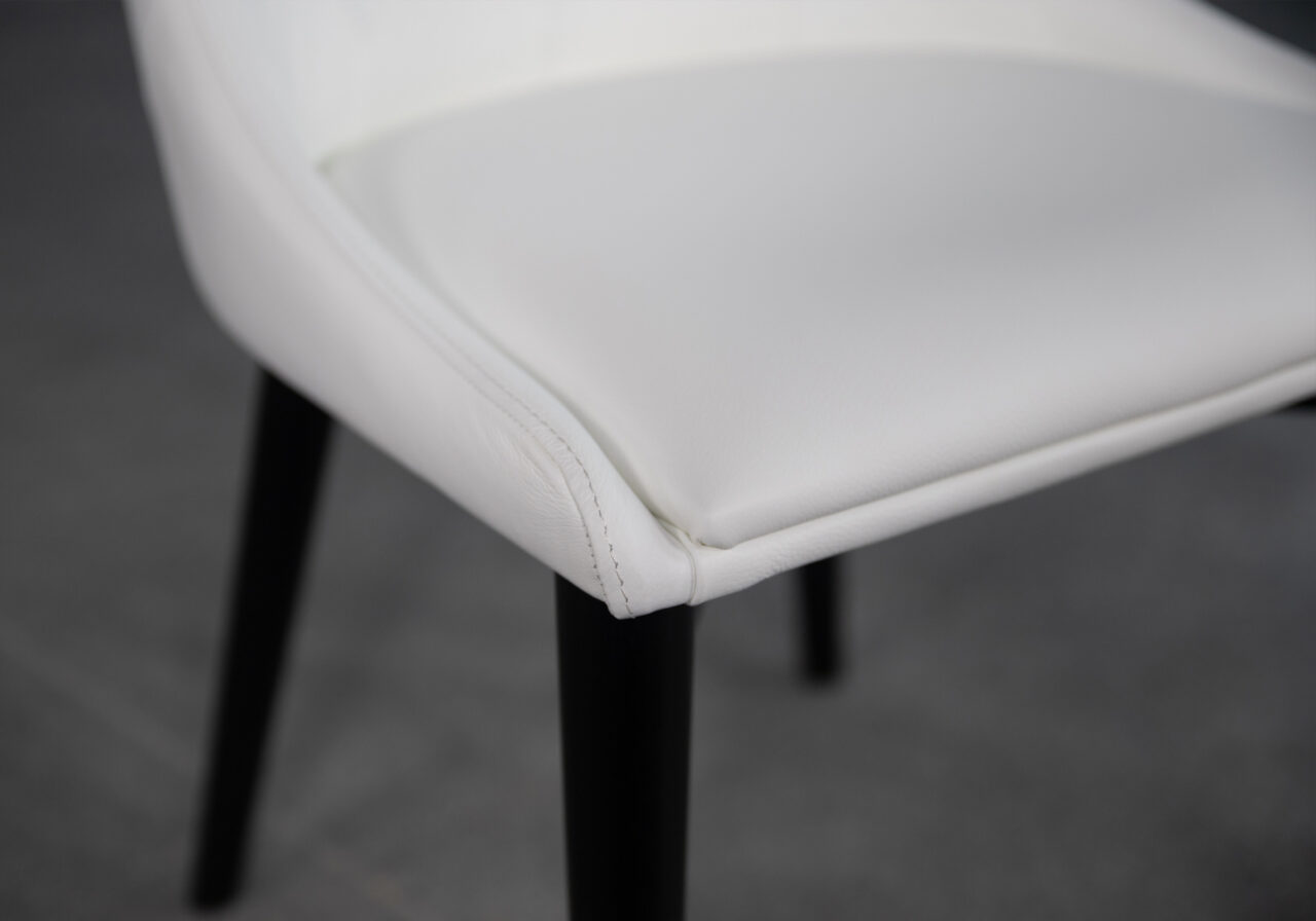 Hugo Dining Chair in White, Detail