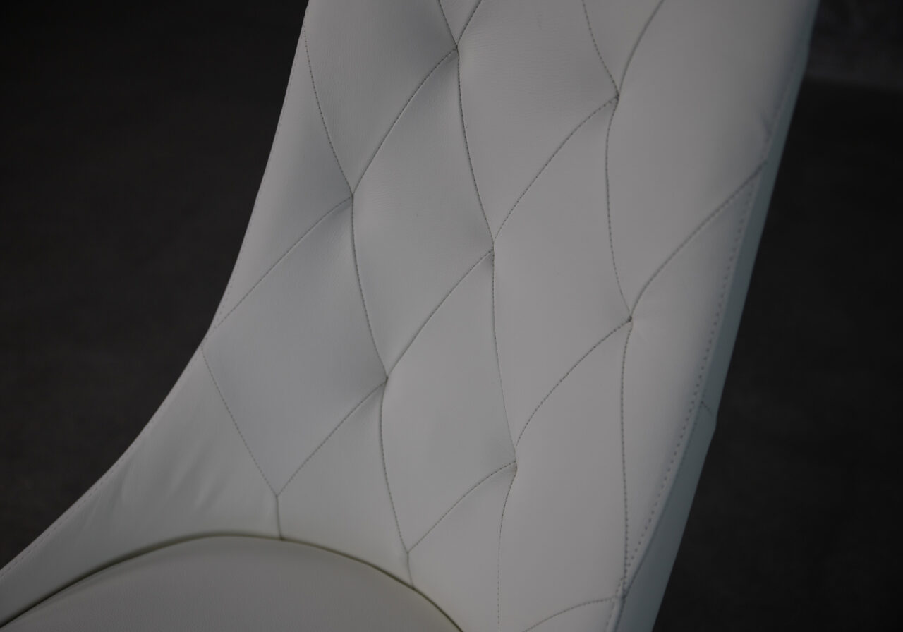 Hugo Dining Chair in White, Detail, 2