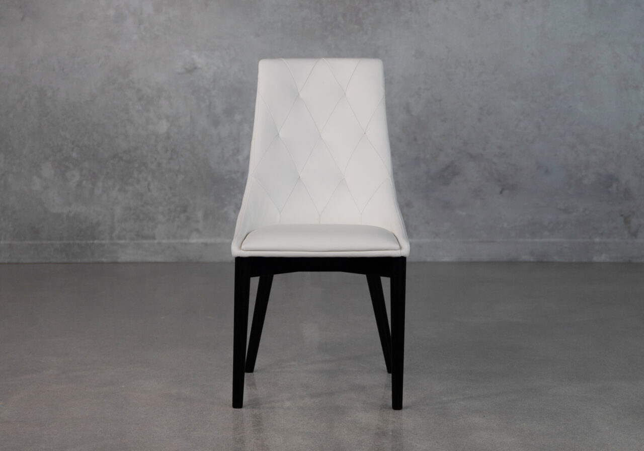 Hugo Dining Chair in White, Front