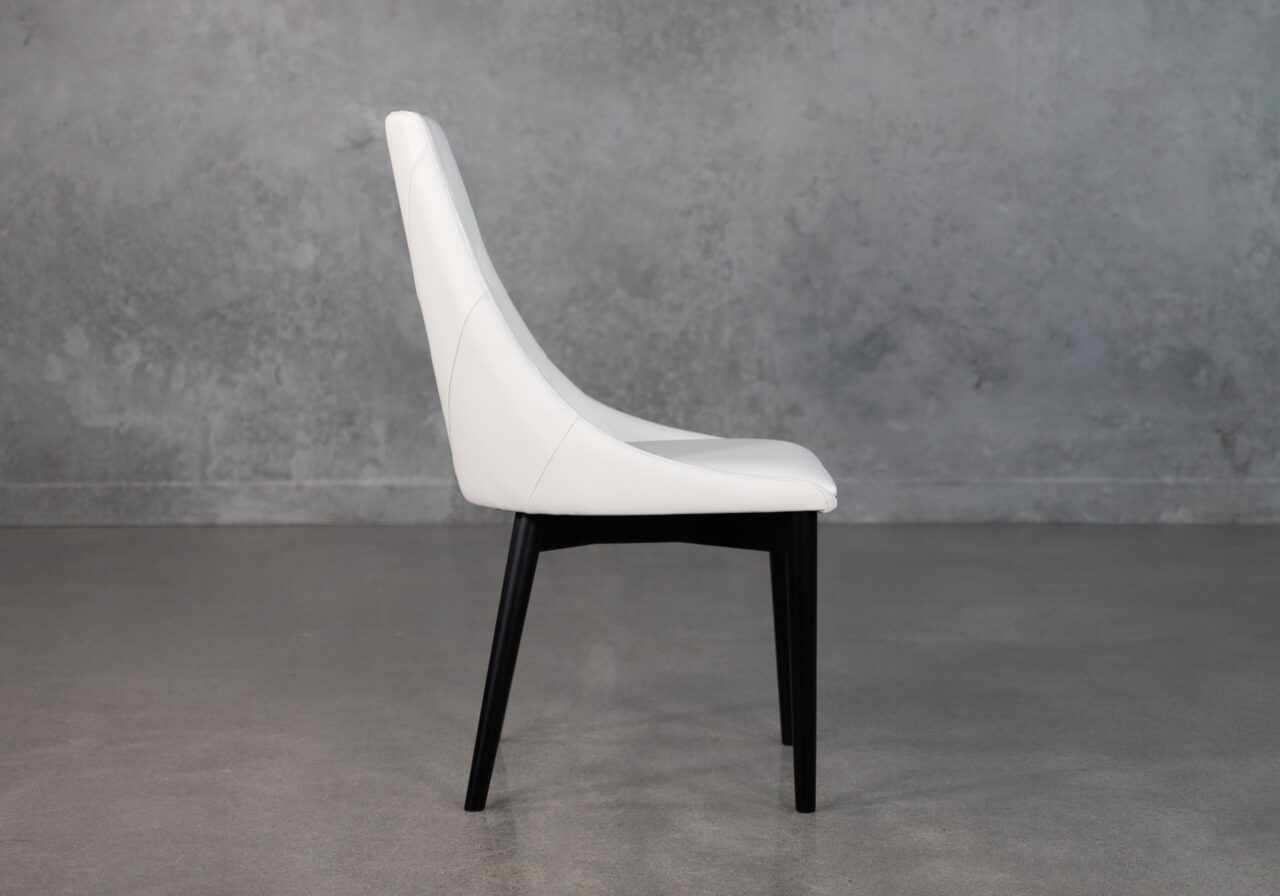 Hugo Dining Chair in White, Side