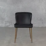 Glam-Black-VInyl-Dining-Chair-Front