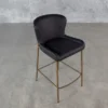 Glam Black Vinyl Counter Stool