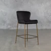 Glam Black Vinyl Counter Stool - Angle