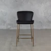 Glam Black Vinyl Counter Stool - Front