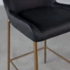 Glam Black Vinyl Counter Stool - Seat