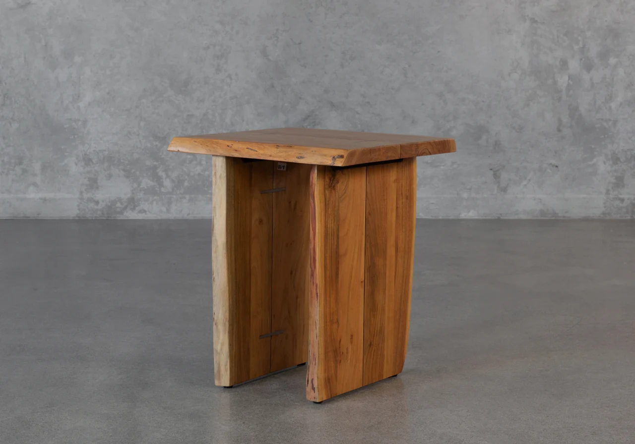 Nova Acacia Wood End Table - Angle