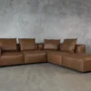 Shauna York Chestnut Leather Sectional - Angle