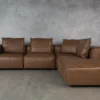 Shauna York Chestnut Leather Sectional - Front