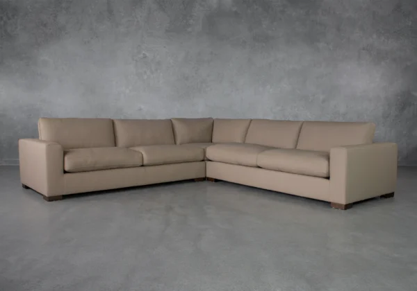 Lucca Blanka Taupe Leather Sectional - Angle